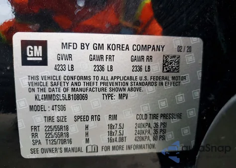 2020 Buick Encore Gx Select z USA, uszkodzony, nr VIN KL4MMDSL5LB108069